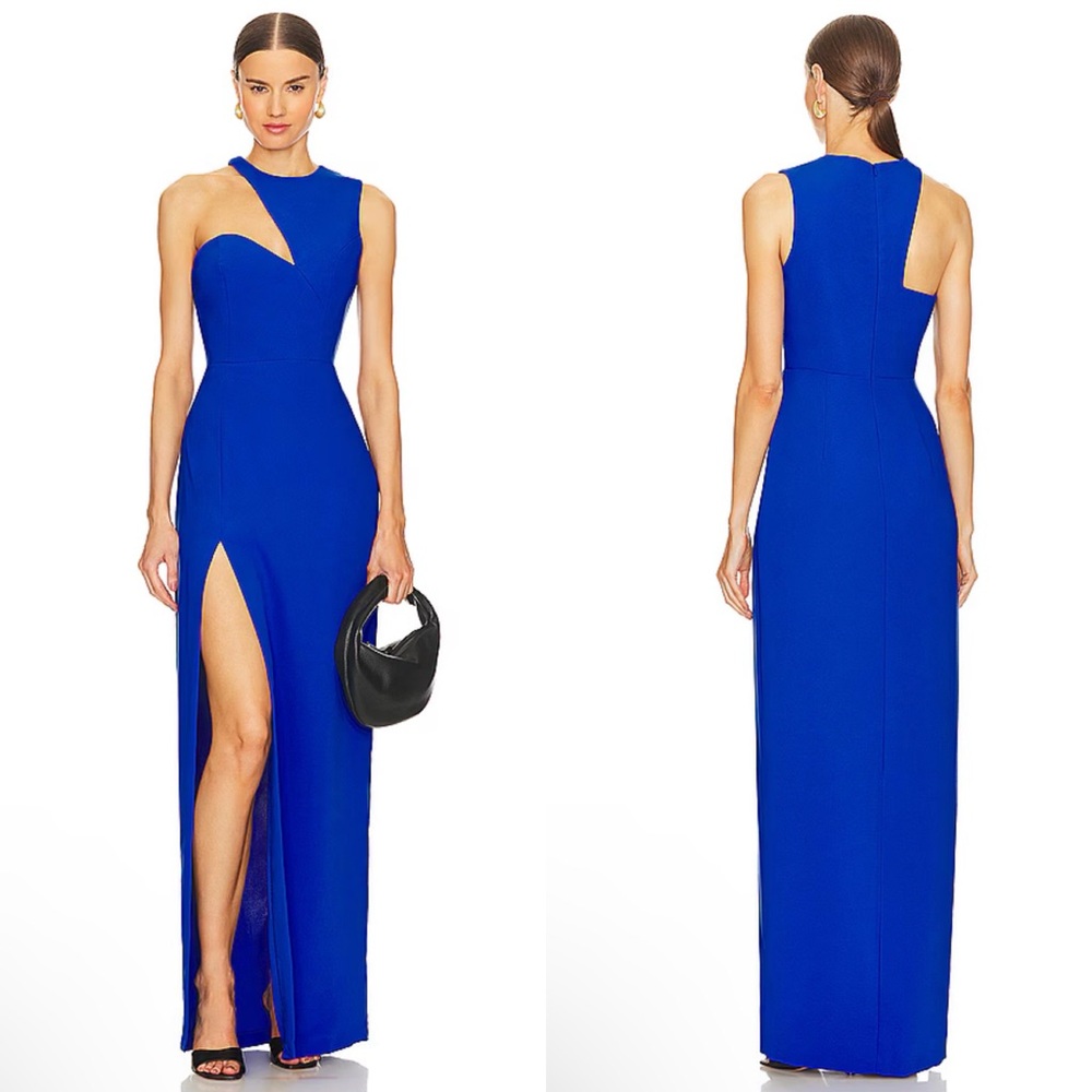 Amanda Uprichard Gilda Maxi Gown In Cobalt Blue